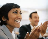 photo of woman applauding