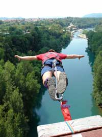 photo of bungee jumper