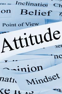 graphic of words relating to attitude