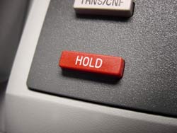 photo of telephone hold button
