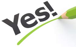 graphic of the word yes