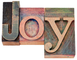 graphic of the word joy