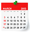 March 2013 calendar graphic