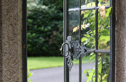 unlocked wrought iron gate